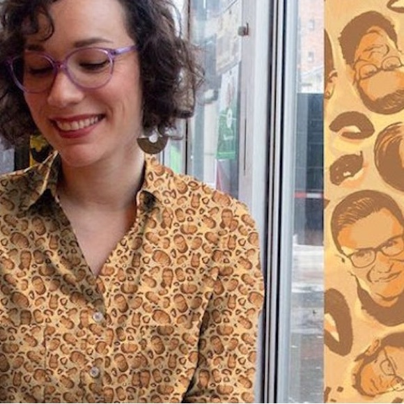 Betabrand Ruth Bader Ginsburg Leopard L/S Shirt - M ⚖️ - Picture 2 of 4